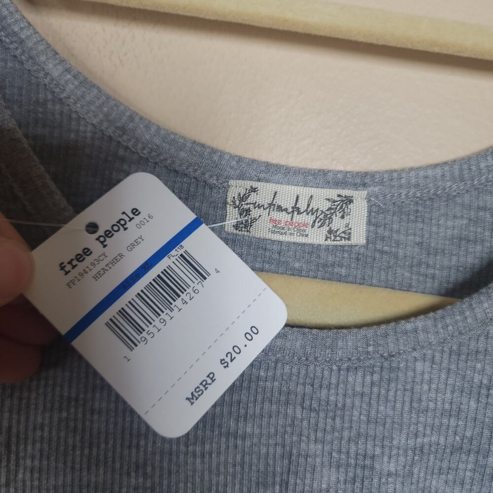 Free People Bundle of Three High Neck Ribbed Crop Top in Heather Grey Size XL - Picture 5 of 7